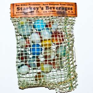 Klickers ~ Starkeys Beverages ~ Original Bag of Trade Marbles c.1940 