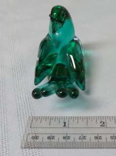 50/60s Murano Glass Bird Archimede Seguso turquoise green with Label 
