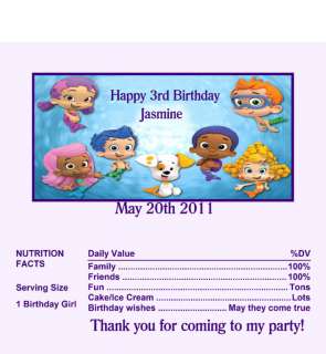 Candy Wrappers/Party Favors Bubble Guppies #1 Girl  
