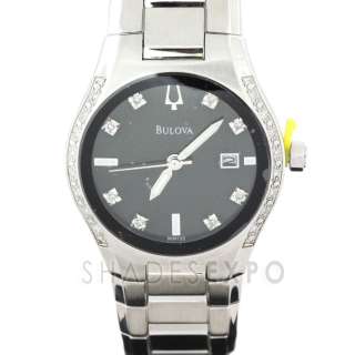 NEW Bulova Watches Watches 96R132 SILVER BLACK MOTHER OF PEARL AUTH 