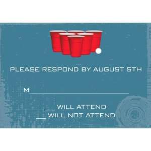 Beer Pong Response Card Birthday Reply Cards
