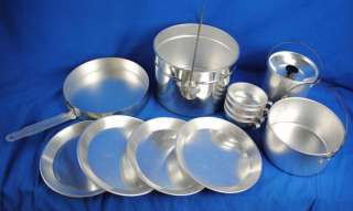 Vtg Japan Travel Camping Camp Cookware Set Pots Cups Plates Pan 14 