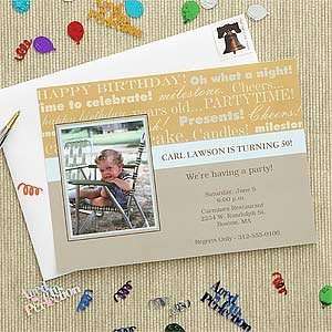  Milestone Birthday Personalized Photo Birthday Invitations 