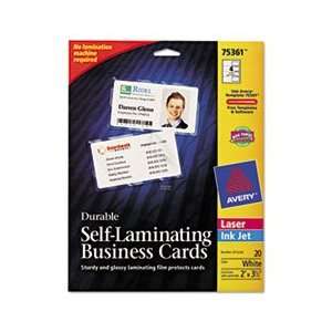  Self Laminating Business/ID Cards, White Matte, 2 1/4 x 3 