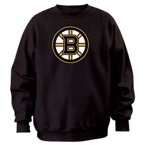  Boston Bruins Majestic Black Tek Patch Crewneck Sweatshirt 