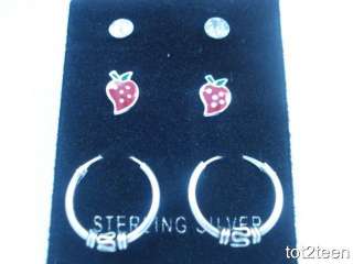 Sterling Silver Trio Set Lot Children Kid Earrings #4  