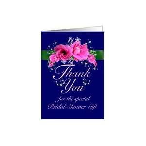  Bridal Shower Gift Thank You Pink Flower Bouquet Card 