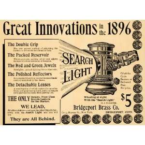  1896 Vintage Ad Bridgeport Brass Bicycle Light Lantern 