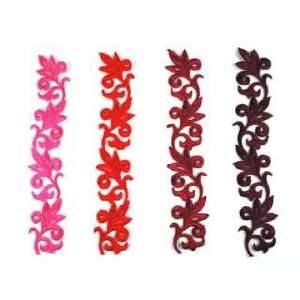  Leaf Scroll Applique (red Colors) By Shine Trim   Bright Red 