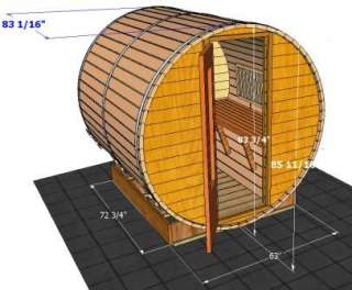 Outdoor Cedar Barrel Sauna 7x7  Wood Fired Heater  