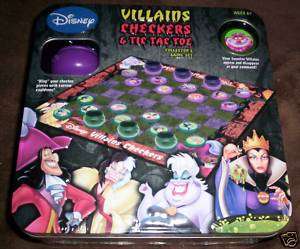 DISNEY VILLAINS CHECKERS AND TIC TAC TOE NEW  