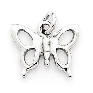    14k Gold White Gold Solid Polished Butterfly Charm Jewelry