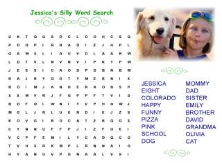 PERSONALIZED Word Search & Maze Puzzle YOUR words photos colors names 