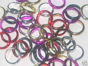 Colorful Metalic Lucite Adult Childrens Rings Lot of 6  