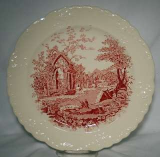 TAYLOR SMITH TAYLOR china ENGLISH ABBEY RED pattern Dinner Plate 10 