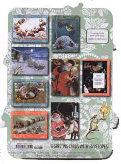 Santa and His Reindeer Boxed Christmas Greeting Cards