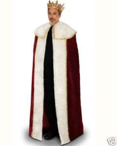 Rhinestone Mens Crown + Kings Cloak Medieval Costume  