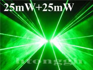   Lens Double Green Laser Light Beam Show System DJ DMX Party Club 532nm