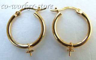 golden S925 Silver Earring ring drop 20mm  