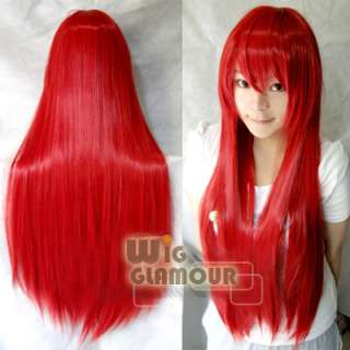 Stylish Long Candy Apple Red Straight Cosplay Hair Wig  