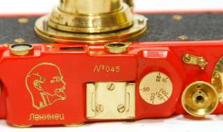 FED LENINETS COLLECTIBLE NICE HANDMADE SOVIET CAMERA RED/GOLD/BLACK 