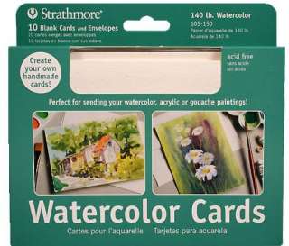 STRATHMORE WATERCOLOR GREETING CARDS & ENVELOPES ~10 PC  