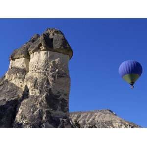 Hot Air Balloon Above the Goreme Valley, Cappadocia, Central Anatolia 