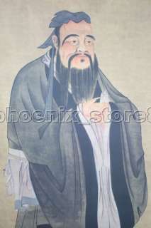 COLLECTIBLE CHINESE SCROLL CONFUCIUS PAINTING  