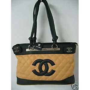  CHANEL BLACK/TAN HANDBAG 