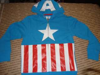 Captain America Kids Costume Zipper Hoodie Marvel X Men  