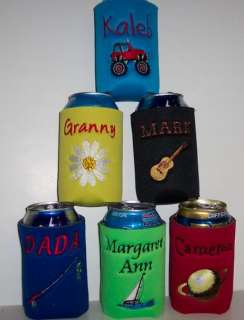 PERSONALIZED EMBROIDERED Koozie Can Cover WITH PICTURES  