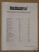 Yard Machines Riding Mower Cross Reference Parts Book  