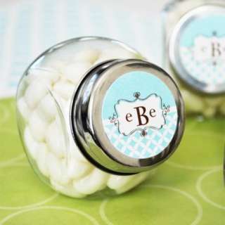 100   Personalized Monogram Candy Jars   Wedding Favors  