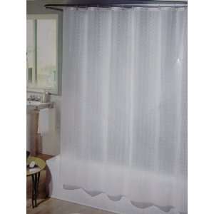   Clear Frosted Geometric Patterned Vinyl Shower Curtain