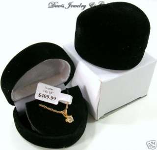 Black Velvet Jewelry Heart Small Necklace/ER Gift Box  