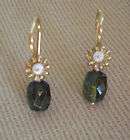 GABRIELLE SANCHEZ 18K PEARL & CHROME DIOPSIDE EARRINGS COLLECTORS