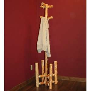  Cedar Lake Log Coat Tree with Boot Holder