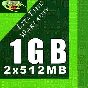 1GB 2x 512MB PC3200 DDR MEMORY Kit 4 HP PAVILION A705W  