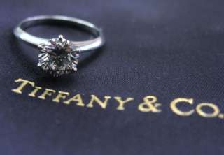 Tiffany & Co PLAT Round Diamond Solitaire Ring 2.03Ct I VVS1  