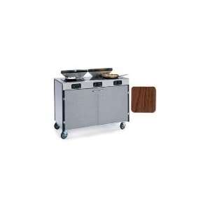   RMAP   40.5 in High Mobile Cooking Cart w/ 3 Infrared Stove, Red Maple