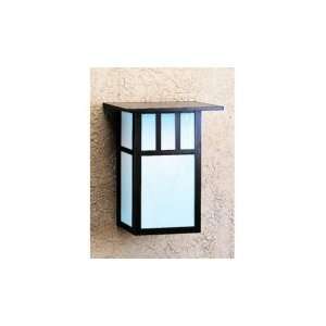   Light Outdoor Wall Light in Raw Copper with Almond Mica glass