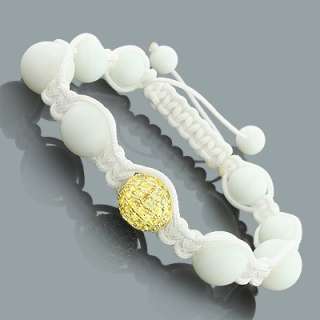 39 disco ball bracelets white bead bracelet with yellow crystals