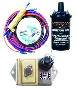 the kit includes the performance distributors dyna module and inferno 