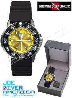 RAM Stainless Case & Yellow Dive Watch with Compass  
