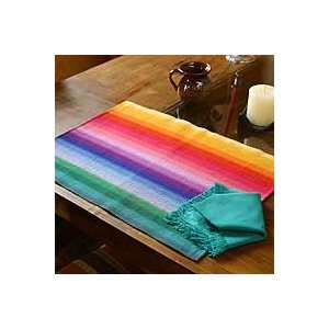  NOVICA Cotton placemats and napkins, Rainbow Fantasy 