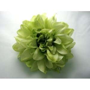 NEW Spring Green Dahlia Flower Hair Clip and Pin Back Brooch, Limited.
