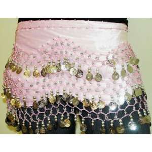  Velvet Light Pink belly dance Skirt 