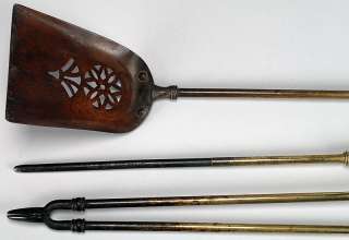 21.752Set of Three Victorian Brass Fire Tools, England, c. 1875 