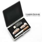 Complete Electronic Cigarette Kit with Brown Case and 5 Refills  