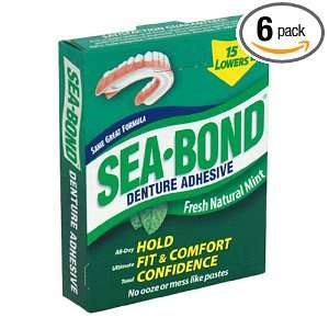  Sea Bond Denture Adhesive, Lowers, Fresh Natural Mint, 15 